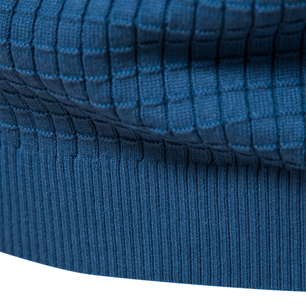 Men's Sweater Pullover Sweater Jumper Knitwear Ribbed Knit Regular Tops Plaid Crew Neck Knitwear Neutral Outdoor Casual Daily Clothing Apparel Spring &  Fall Navy Blue Blue S M L