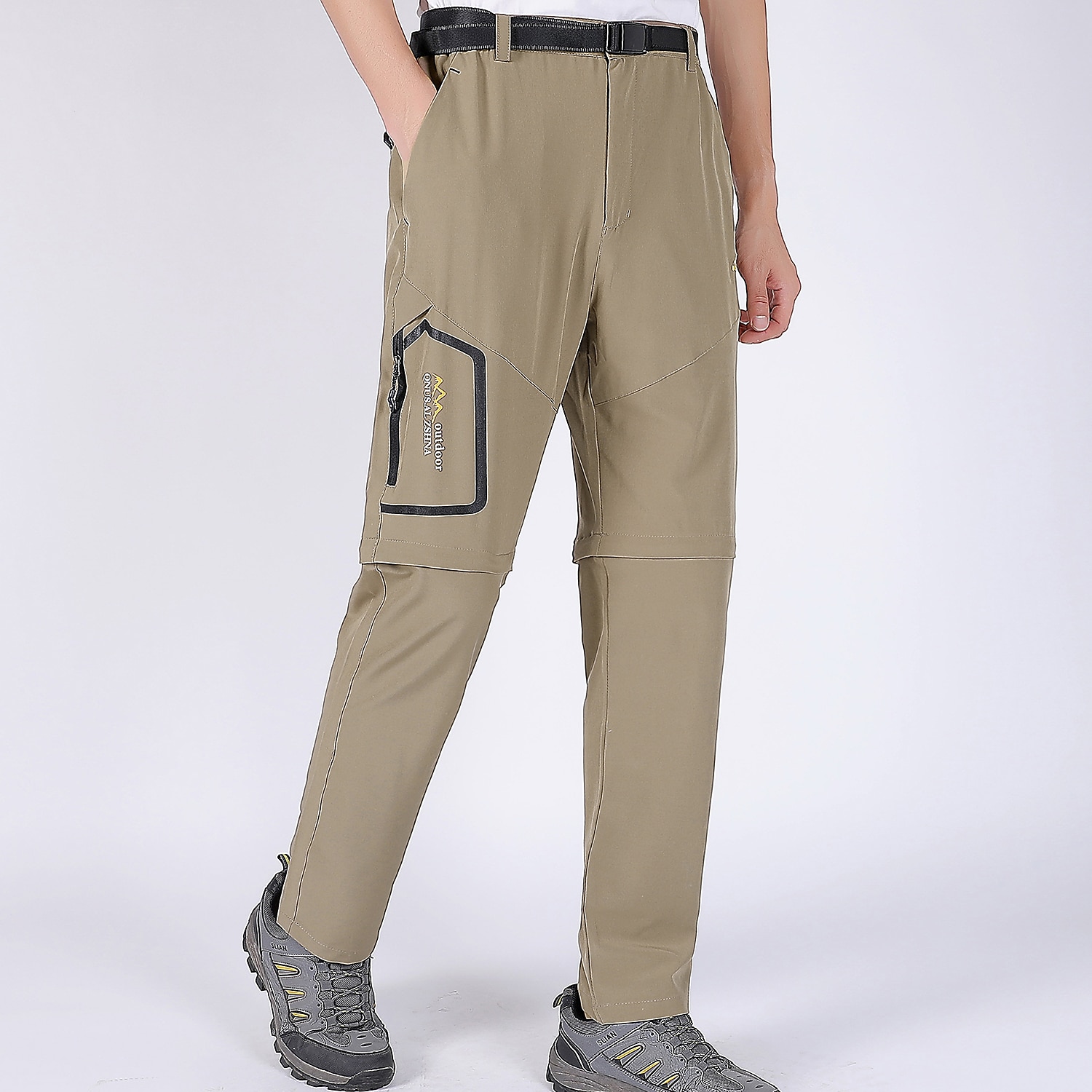 Men's Convertible Pants / Zip Off Outdoor Fishing Travel Hiking Cargo Work Safari Pants Trousers Summer Waterproof Quick Dry Lightweight Breathable Elastane Zipper Pocket Elastic Waist Bottoms