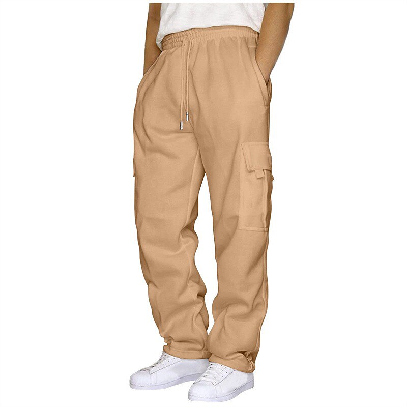 Men's Cargo Sweatpants Sweatpants Trousers Drawstring Pocket Elastic Waist Plain Comfort Sports Outdoor Daily Fashion Casual Black White Micro-elastic
