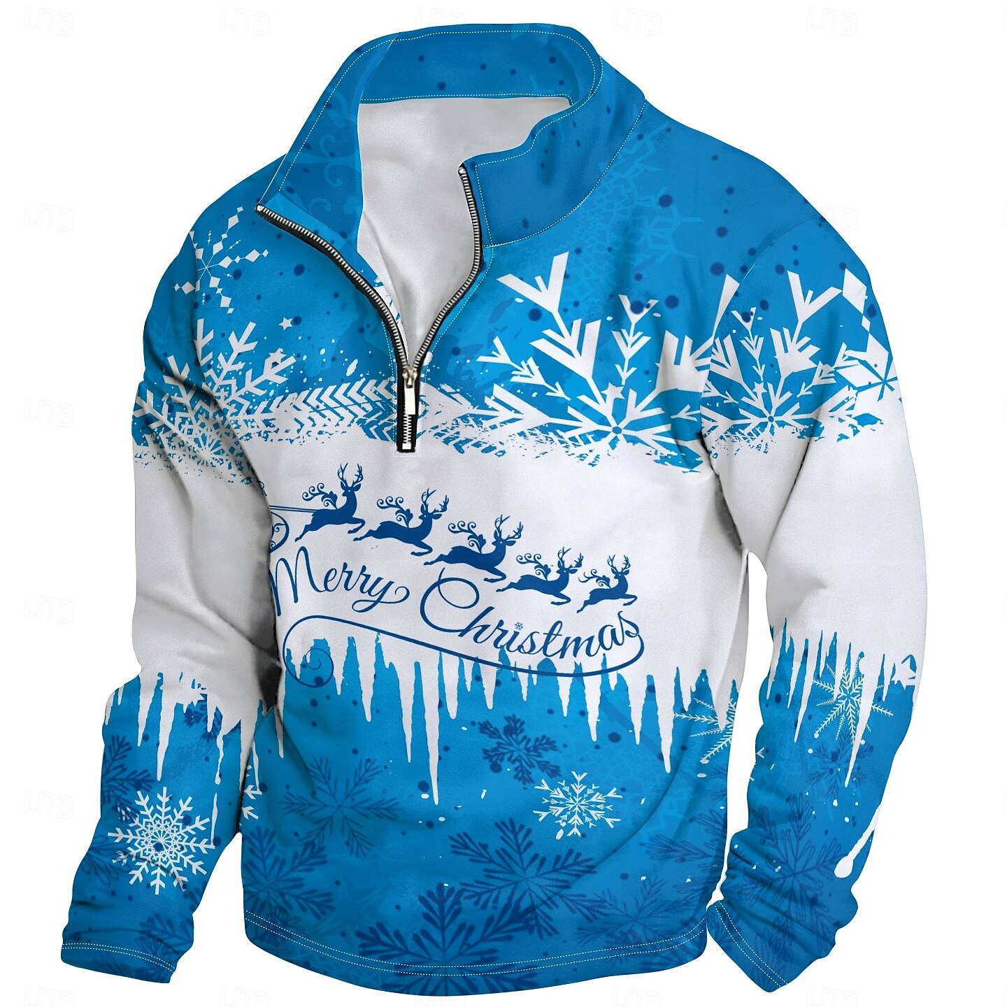 New Year Christmas Men's Sweatshirt Long Sleeve Sweatshirt 3D Print Vacation Going out Streetwear Print Spring &  Fall