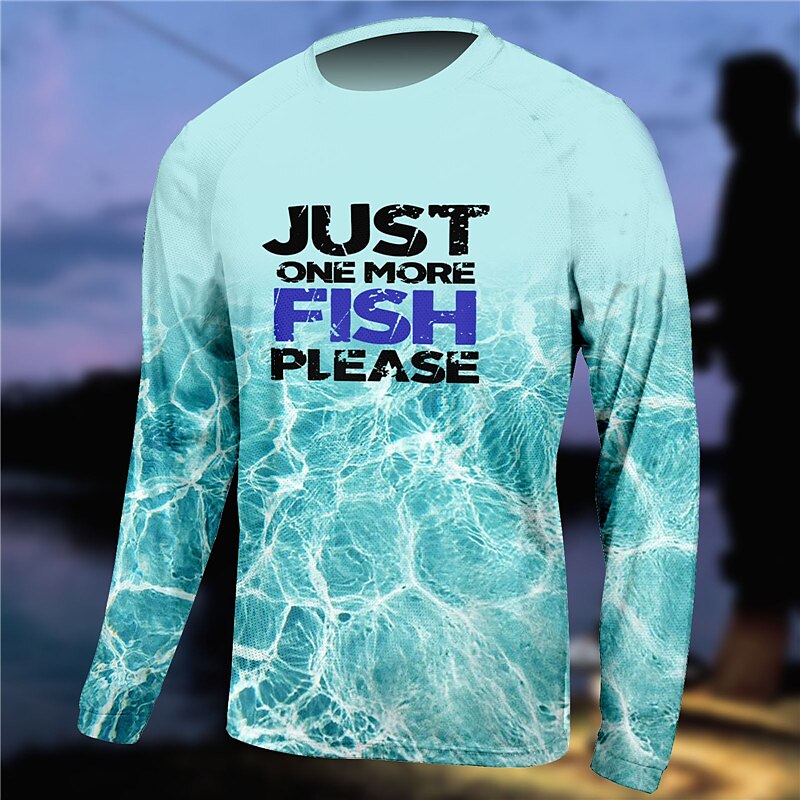 Men's Fishing Shirt Outdoor Long Sleeve UV Protection Breathable Quick Dry Lightweight Sweat wicking Top Summer Spring Outdoor Fishing Camping & Hiking Red Blue Sky Blue