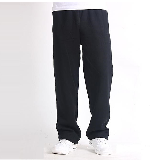 Men's Joggers Elastic Waist Straight Leg Solid Color Plain Breathable Comfortable Full Length Sports Outdoor Daily Wear Casual / Sporty Athleisure Fleece Pants