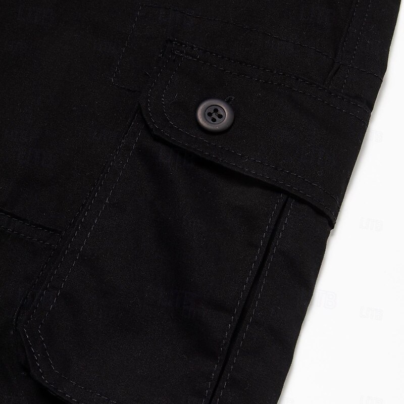 Men's Cargo Shorts Shorts Hiking Shorts Multi Pocket Plain Wearable Knee Length Outdoor Casual Daily Sports Fashion Black Yellow