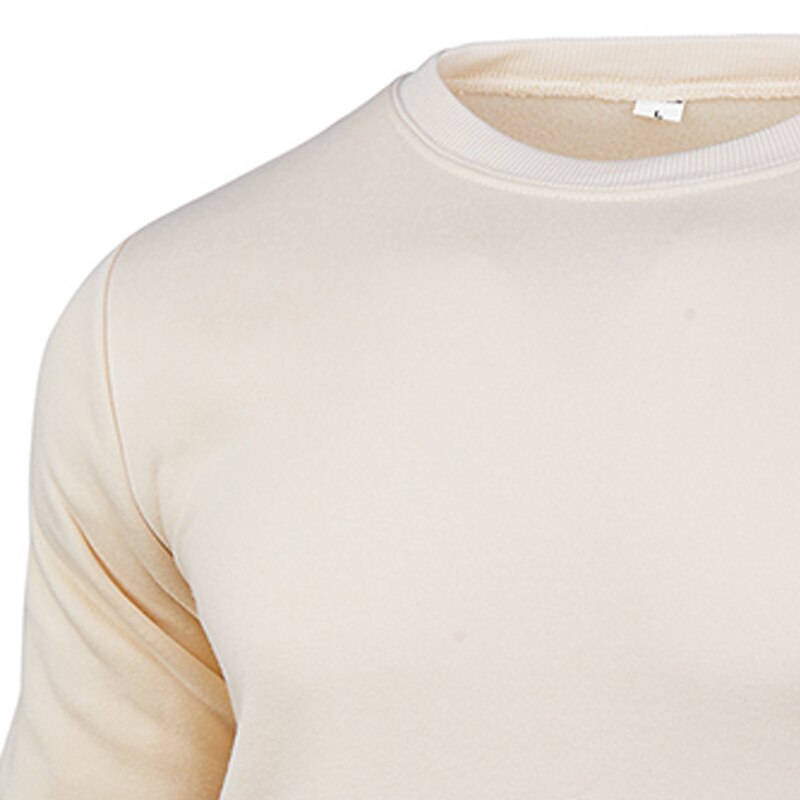 Men's Sweatshirt Fleece Sweatshirt Pullover Fleece lined Hoodie Black White Yellow Pink Red Crew Neck Plain Sports & Outdoor Casual Daily Polyester Streetwear Cool Sportswear Spring &  Fall Clothing