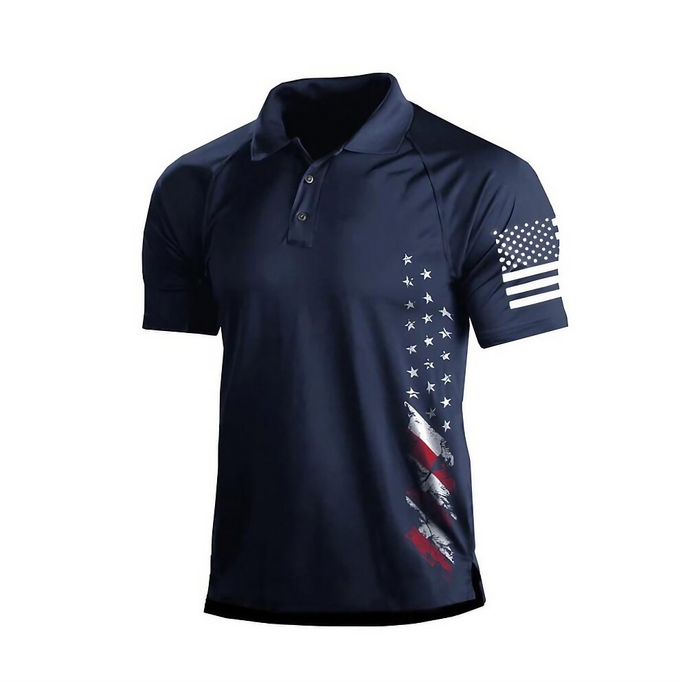 Men's Golf Polo Shirt Dark Grey Army Green Dark Navy Short Sleeve Sun Protection Moisture Wicking Top Summer Golf Attire Clothes Outfits Wear Apparel