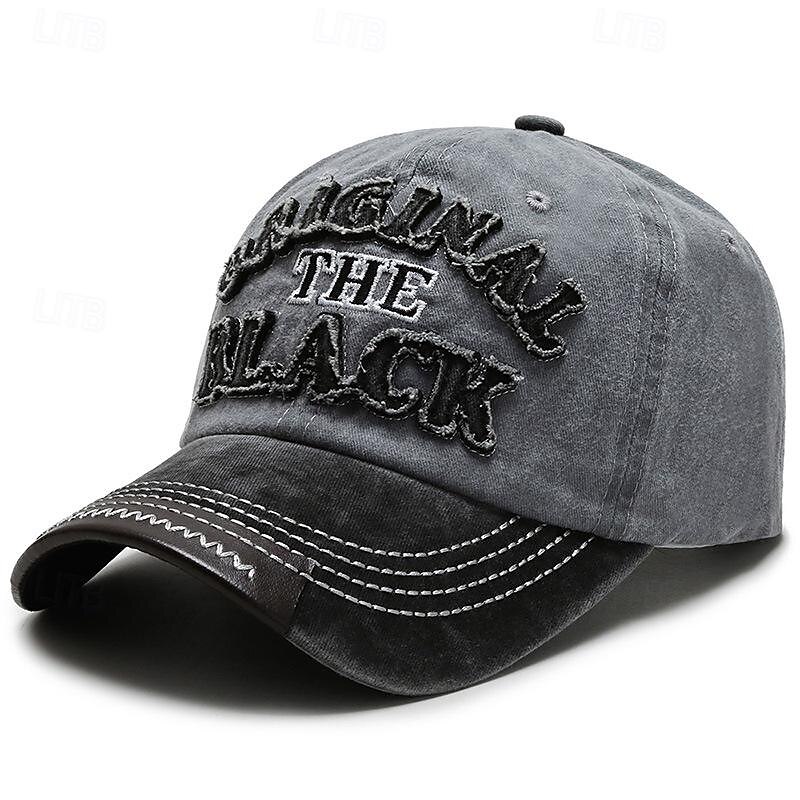 Men's Baseball Cap Sun Hat Trucker Hat Black Navy Blue Cotton Embroidered Vintage Fashion Casual Street Daily Letter Adjustable Sunscreen Breathable