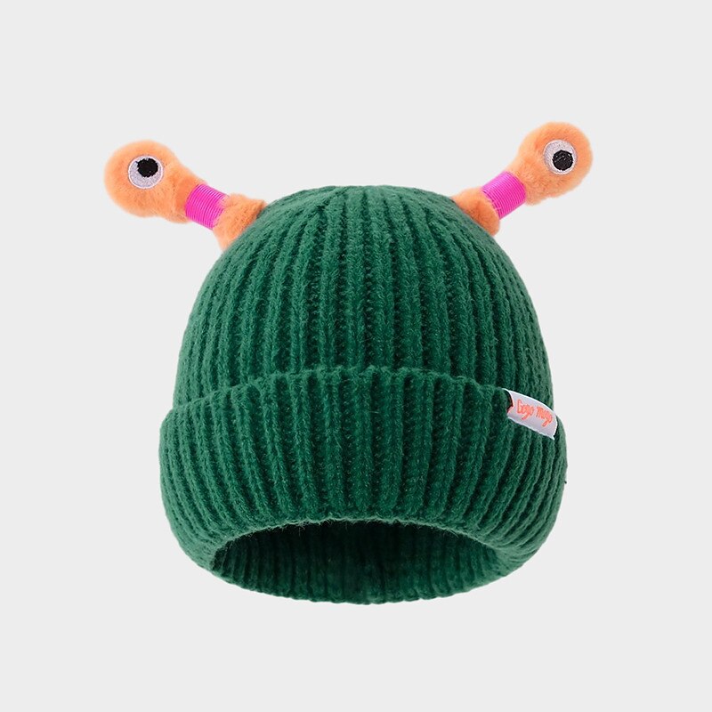 Christmas Gifts Knitted Beanie, Cartoon Glowing Little Monster Knit Hat with Eyes, Retractable Tentacles Beanie Funny Monster LED Knit Beanie