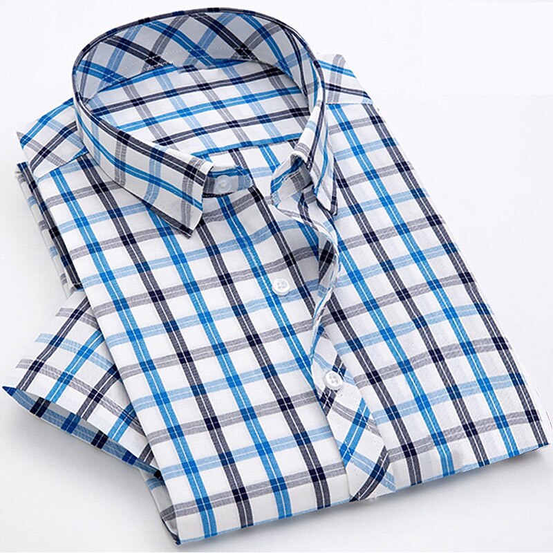 Men's Dress Shirt Light Yellow Pink Red Short Sleeve Turndown Summer Spring Wedding Going out Clothing Apparel