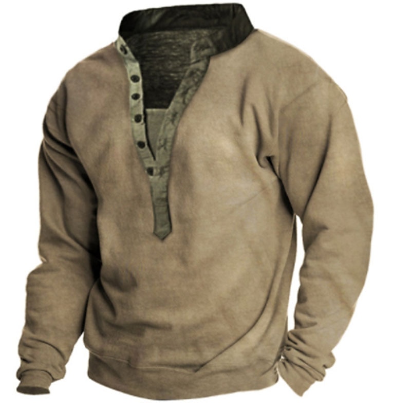 Men's Sweatshirt Pullover Lightweight Hoodie Army Green Khaki Light Grey Henley Collar V Neck Paisley Graphic Prints Casual Daily 3D Print Designer Basic Ethnic Spring &  Fall Clothing Apparel Hoodies