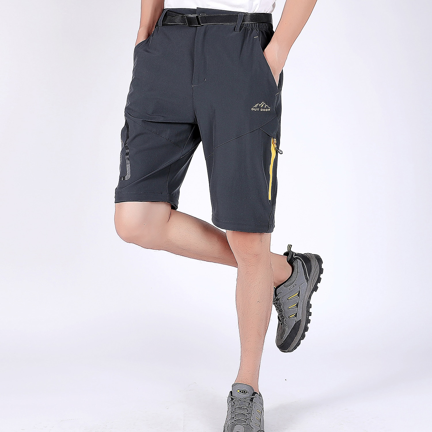 Men's Convertible Pants / Zip Off Outdoor Fishing Travel Hiking Cargo Work Safari Pants Trousers Summer Waterproof Quick Dry Lightweight Breathable Elastane Zipper Pocket Elastic Waist Bottoms