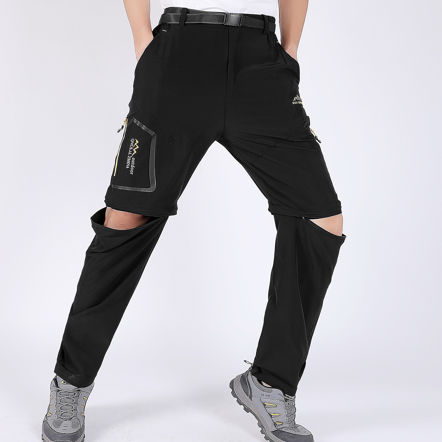 Men's Convertible Pants / Zip Off Outdoor Fishing Travel Hiking Cargo Work Safari Pants Trousers Summer Waterproof Quick Dry Lightweight Breathable Elastane Zipper Pocket Elastic Waist Bottoms