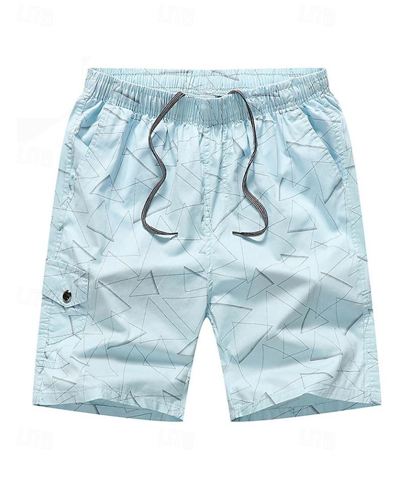 Men's Tactical Shorts Cargo Shorts Shorts Drawstring Elastic Waist Multi Pocket Geometric Wearable Knee Length Outdoor Daily Camping & Hiking 100% Cotton Fashion Classic Yellow Royal Blue