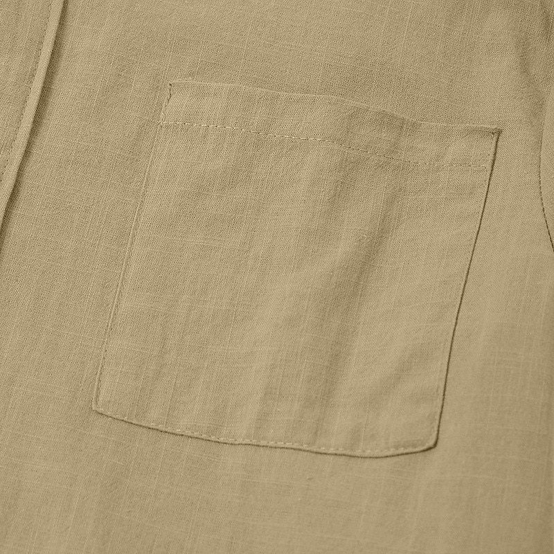 3-Pack Men's Linen Shirt Summer Shirt Casual Shirt Band Collar Shirt Plain Casual Beach Black+Gray+Green Black+White+Gray black+white+green black+khaki+green Short Sleeve Stand Collar Spring & Summer Summer