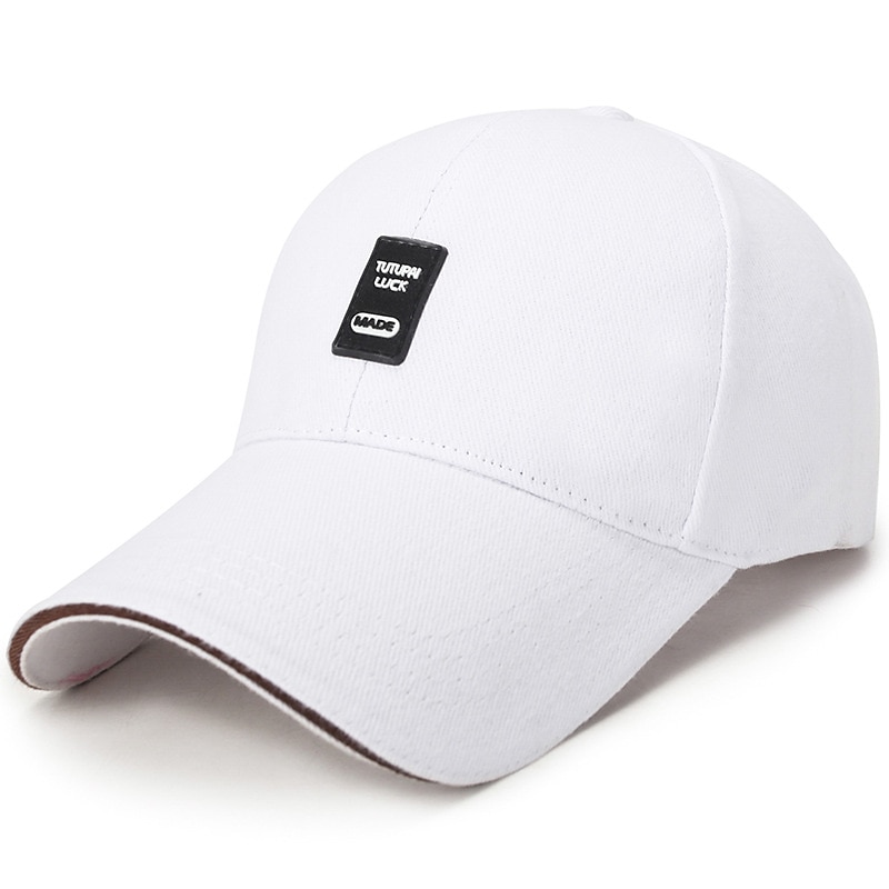 Men's Baseball Cap Black White Cotton Travel Beach Outdoor Vacation Plain Adjustable Fashion