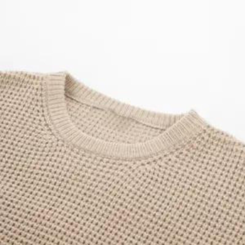 Men's Knitwear Pullover Waffle Knit Regular Knit Plain Crew Neck Modern Contemporary Casual Work Daily Wear Clothing Apparel Fall & Winter Black White S M L