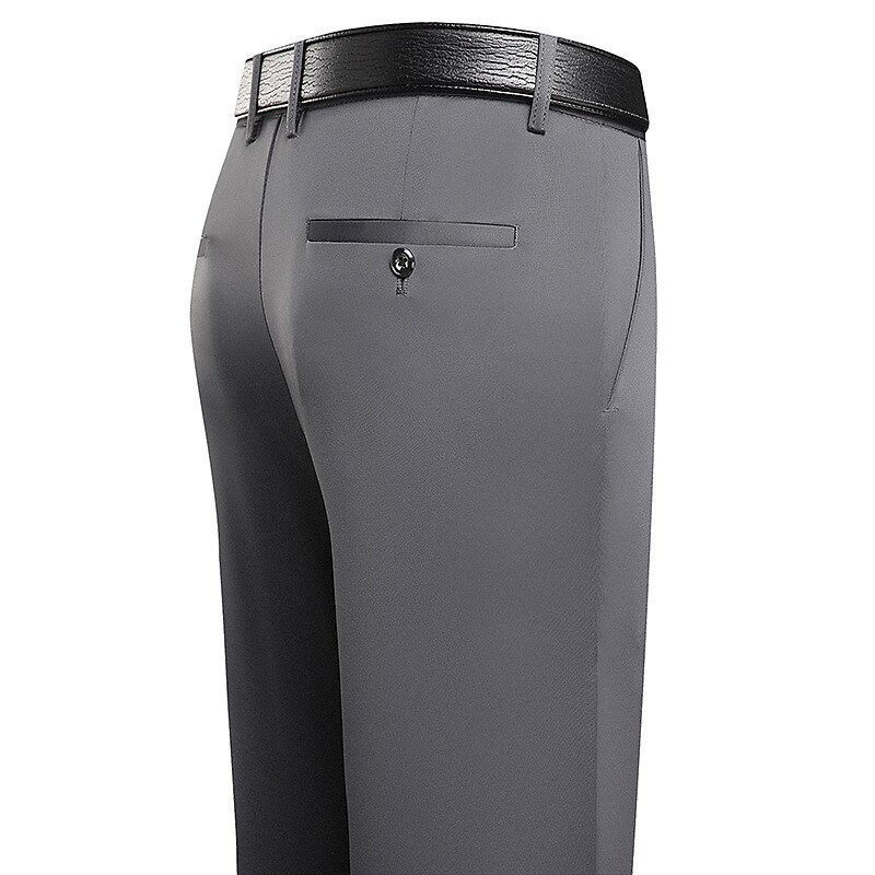 Men's Chinos Pocket Plain Comfort Breathable Wedding Business Casual Fashion Formal Stretchy Dress Pants