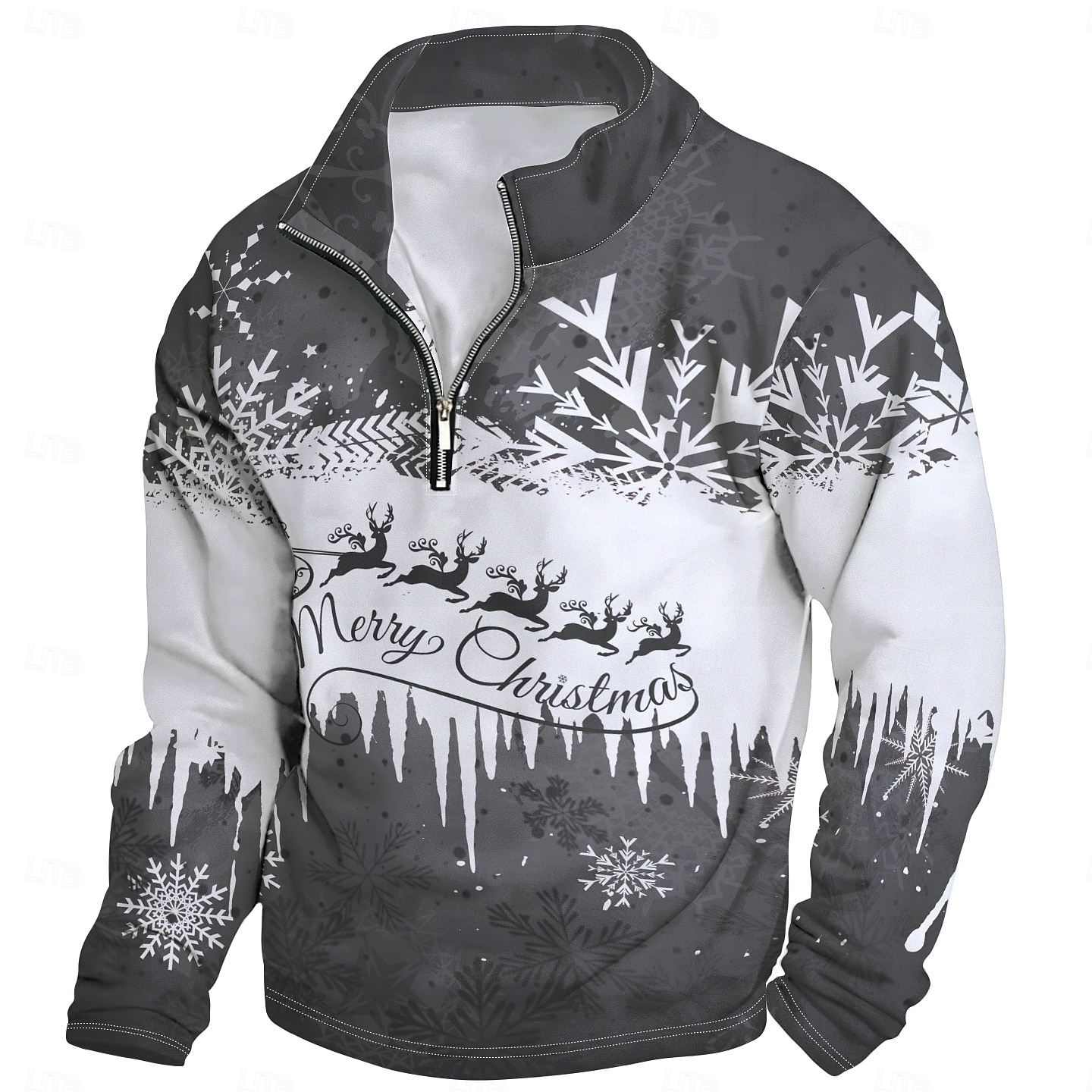 New Year Christmas Men's Sweatshirt Long Sleeve Sweatshirt 3D Print Vacation Going out Streetwear Print Spring &  Fall