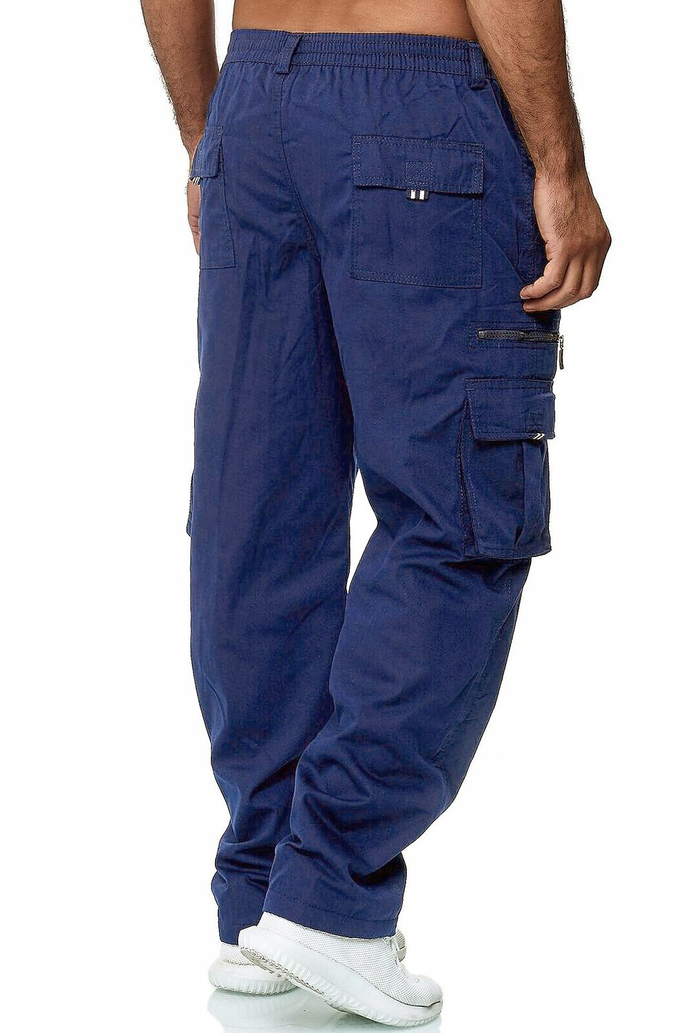 Men's Cargo Pants Cargo Trousers Trousers Elastic Waist Multi Pocket Straight Leg Multi Color Outdoor Sports Full Length Daily Wear Casual ArmyGreen Black Inelastic