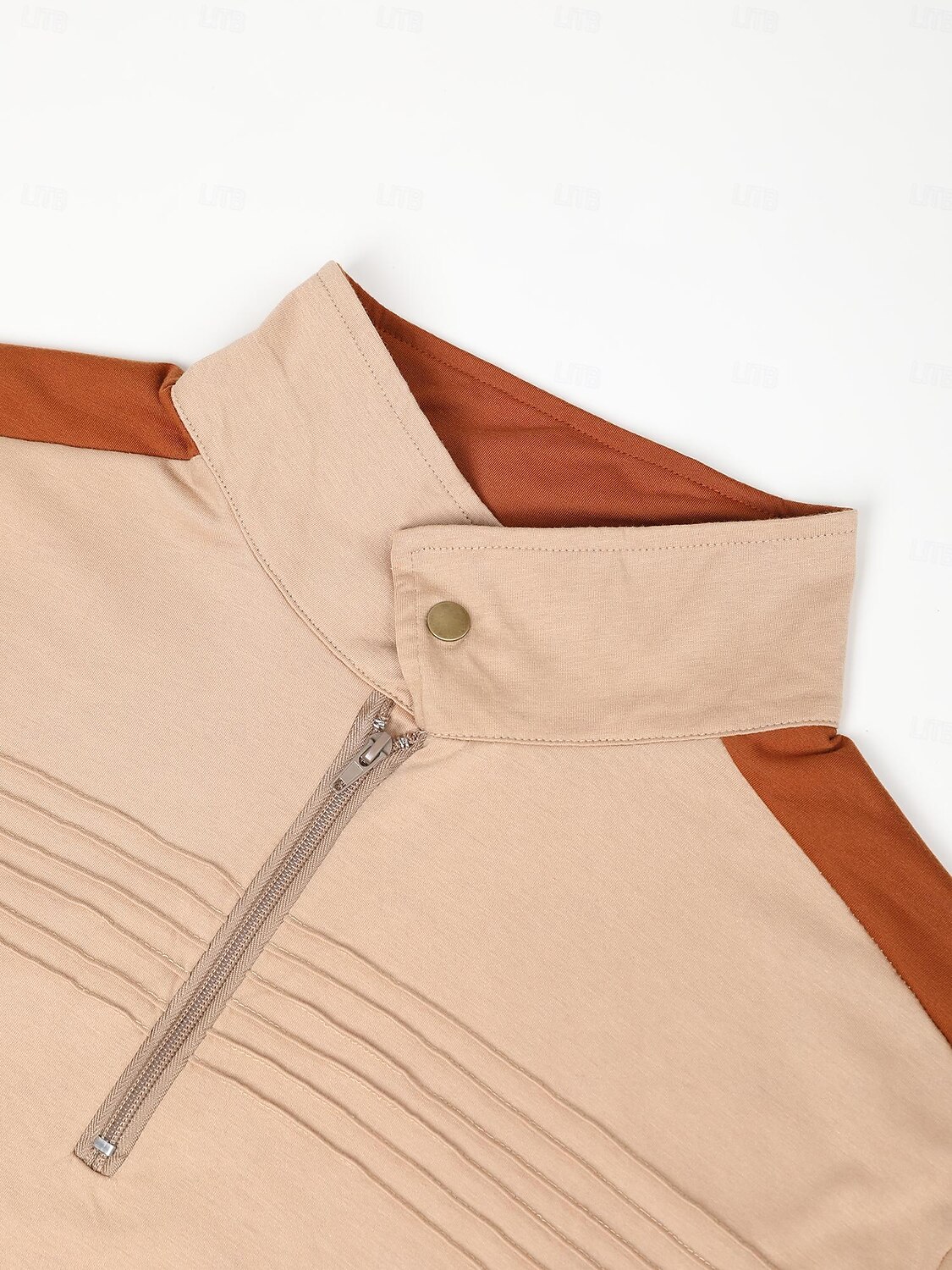 Men's Tee Top Block Standing Collar Street Vacation Long Sleeve Clothing Apparel Fashion Designer Basic