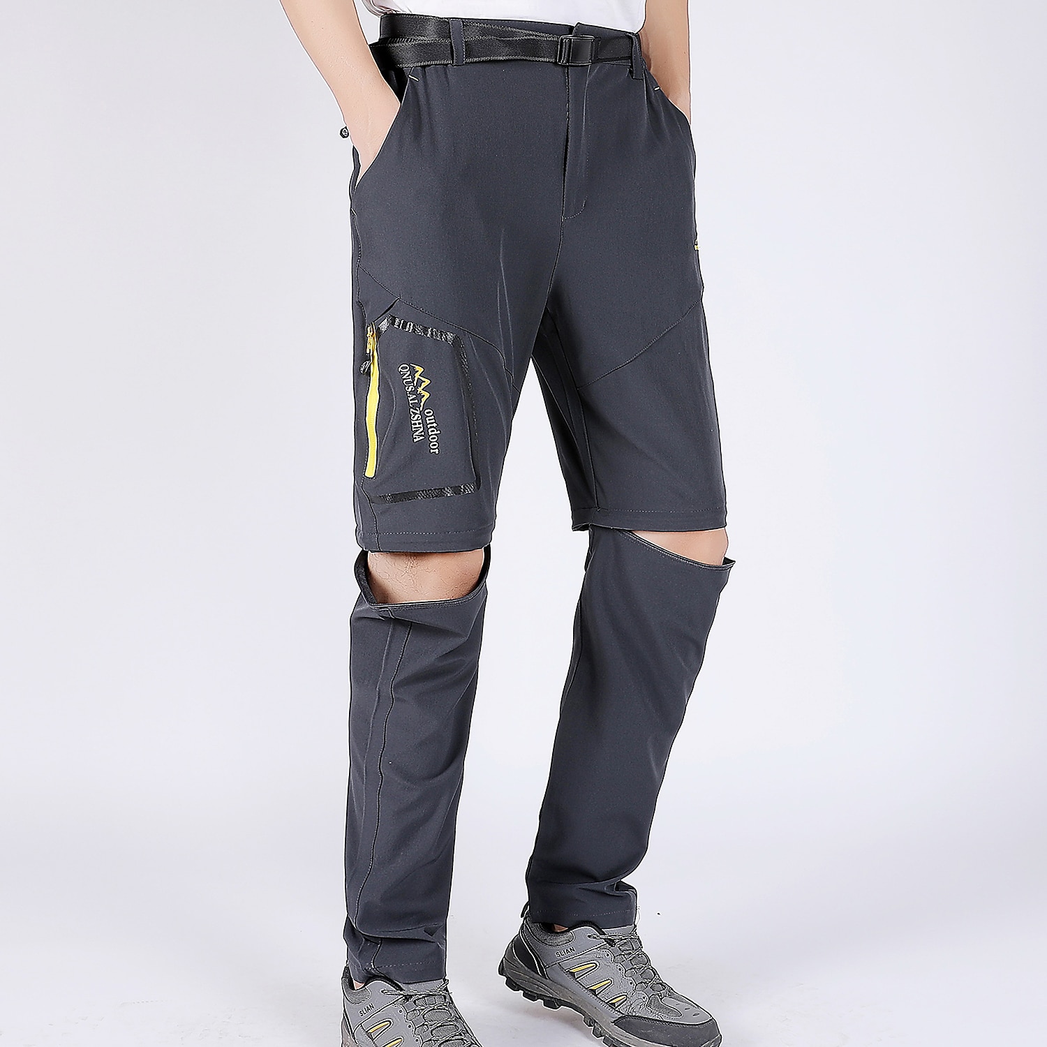 Men's Convertible Pants / Zip Off Outdoor Fishing Travel Hiking Cargo Work Safari Pants Trousers Summer Waterproof Quick Dry Lightweight Breathable Elastane Zipper Pocket Elastic Waist Bottoms