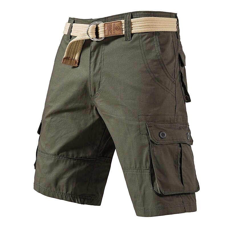 Men's Cargo Shorts Shorts Hiking Shorts Multi Pocket Plain Wearable Knee Length Outdoor Casual Daily 100% Cotton Sports Fashion Black Yellow