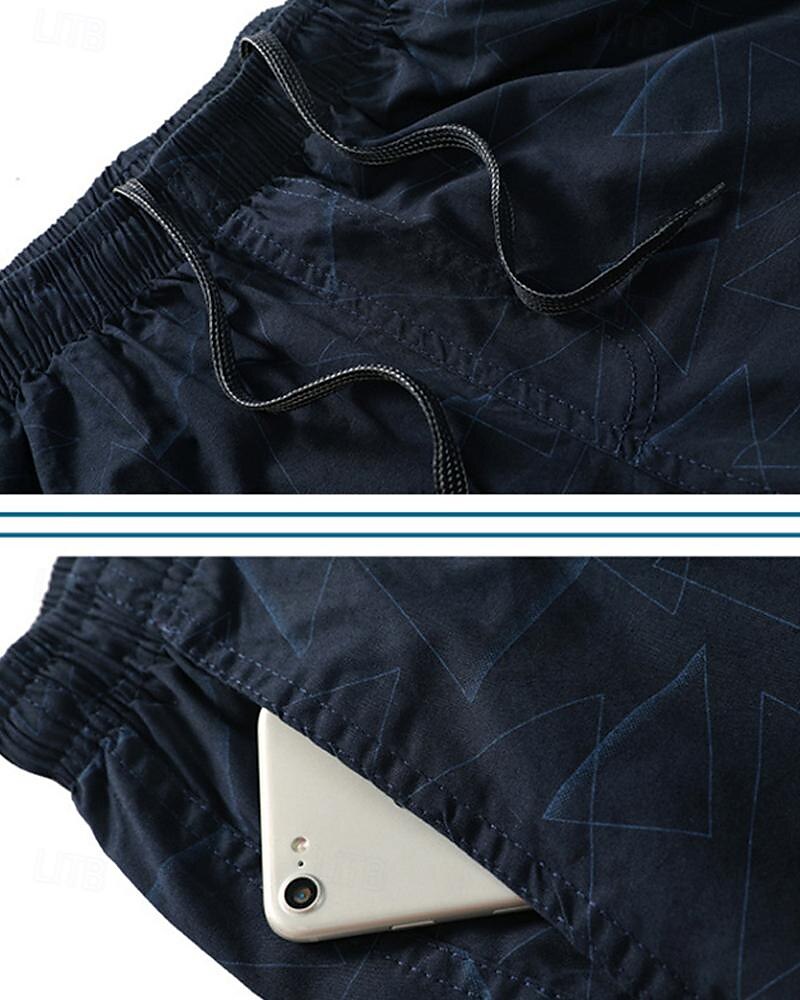 Men's Tactical Shorts Cargo Shorts Shorts Drawstring Elastic Waist Multi Pocket Geometric Wearable Knee Length Outdoor Daily Camping & Hiking 100% Cotton Fashion Classic Yellow Royal Blue