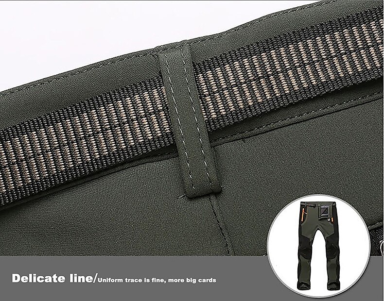 Men's Fleece Lined Pants Waterproof Hiking Pants Trousers Softshell Pants Winter Outdoor Thermal Warm Windproof Fleece Lining Pants / Trousers Bottoms Army Green Gray Black Hunting Fishing Climbing