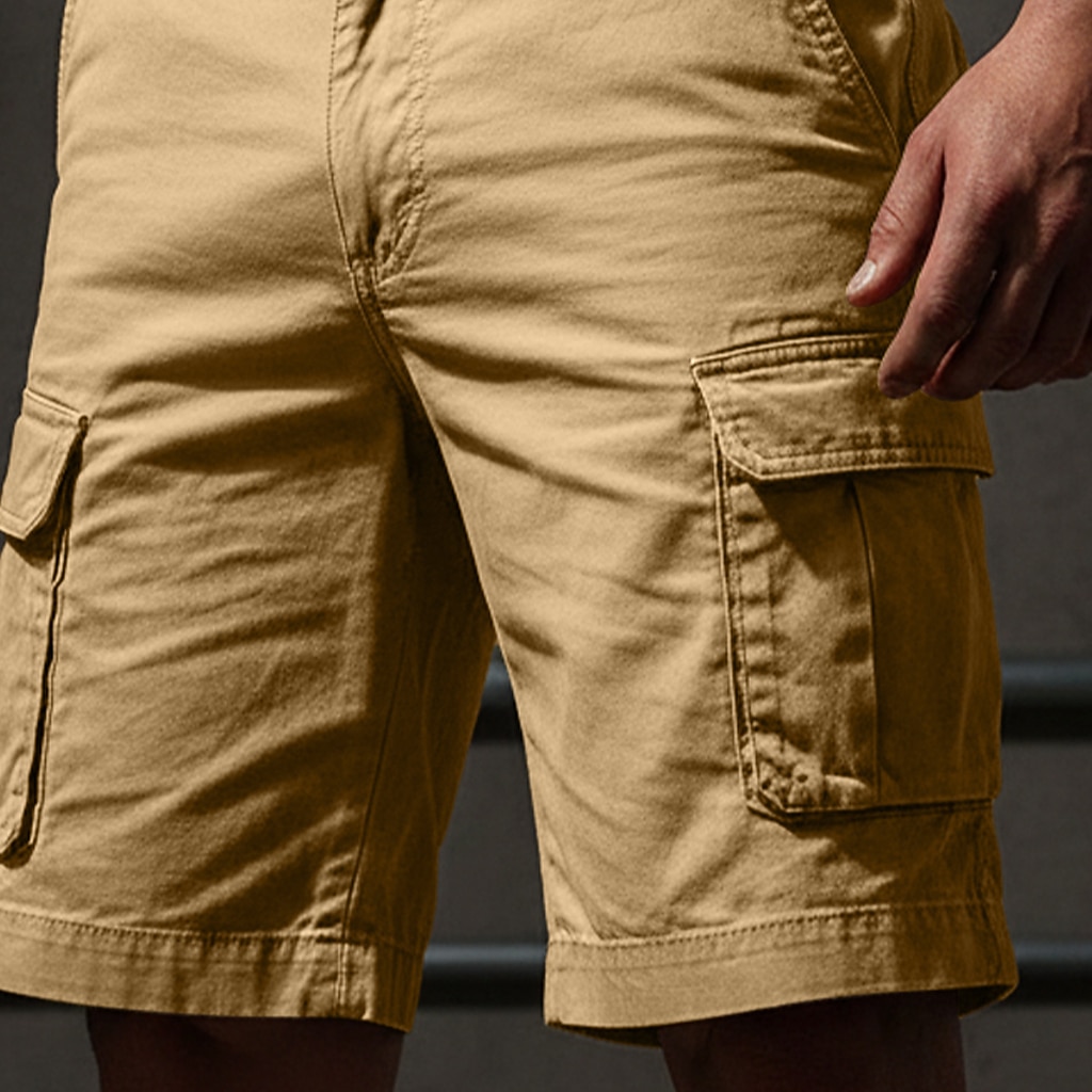 Men's Tactical Cargo Cargo Shorts Shorts Casual Shorts Pocket Plain Short Casual Outdoor Streetwear Fashion Streetwear Black Khaki Inelastic
