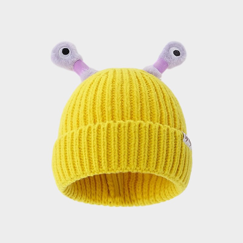 Christmas Gifts Knitted Beanie, Cartoon Glowing Little Monster Knit Hat with Eyes, Retractable Tentacles Beanie Funny Monster LED Knit Beanie
