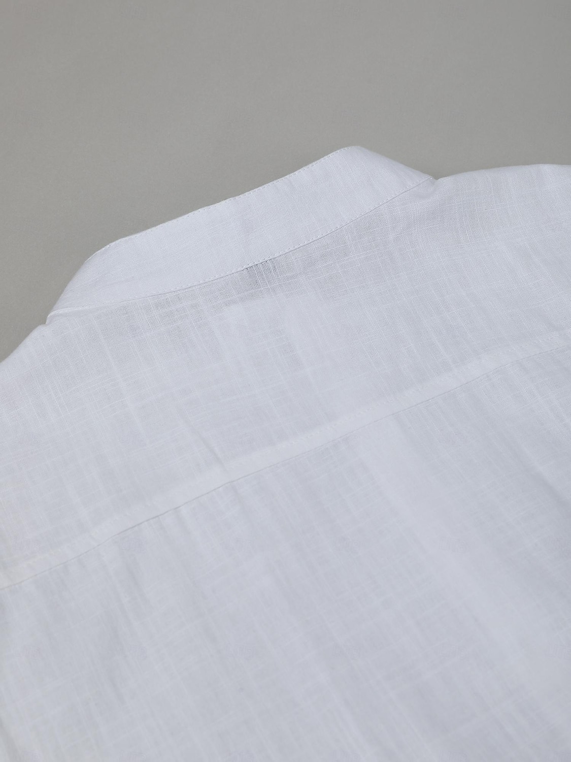 Men's Shirt Linen Shirt Button Up Shirt Summer Shirt Beach Shirt Black White Blue Short Sleeve Plain Band Collar Summer Casual Daily Clothing Apparel