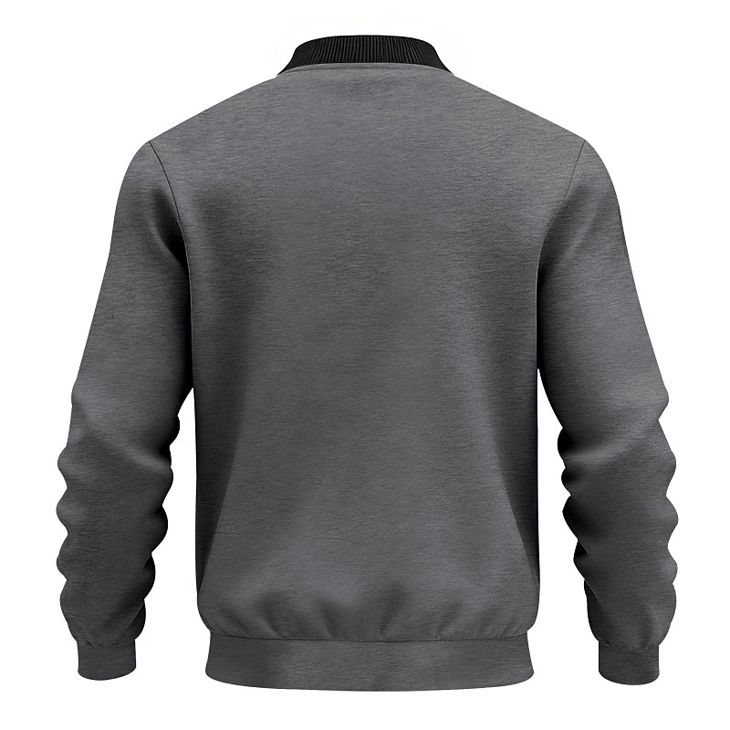 Men's Lightweight Jacket Casual Jacket Vacation Daily Breathable Pocket Spring Fall Plain Fashion Classic Stand Collar Regular Black Yellow Red Navy Blue Royal Blue Jacket