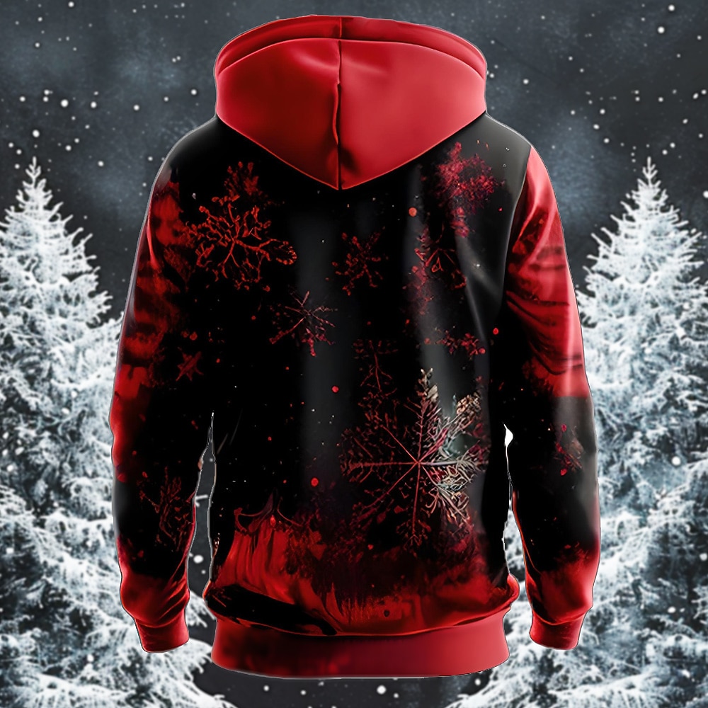 Christmas Men's Santa Claus Hoodies Sweatshirt Fashion Casual Long Sleeve Hooded Vacation Holiday Streetwear Red Burgundy Blue Green Print Front Pocket Spring &  Fall Designer S M L XL XXL XXXL