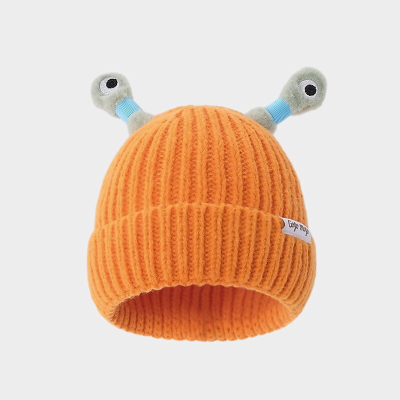 Christmas Gifts Knitted Beanie, Cartoon Glowing Little Monster Knit Hat with Eyes, Retractable Tentacles Beanie Funny Monster LED Knit Beanie