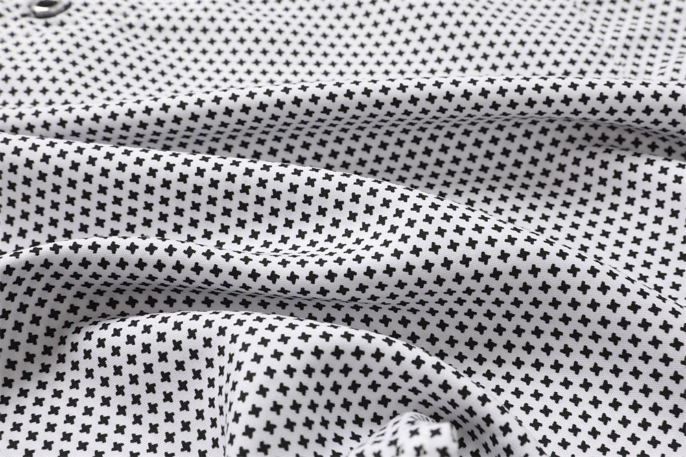 Men's Dress Shirt Button Down Shirt Collared Shirt Black White Red Navy Blue Long Sleeve Polka Dot Turndown Summer Spring Wedding Outdoor Clothing Apparel Print