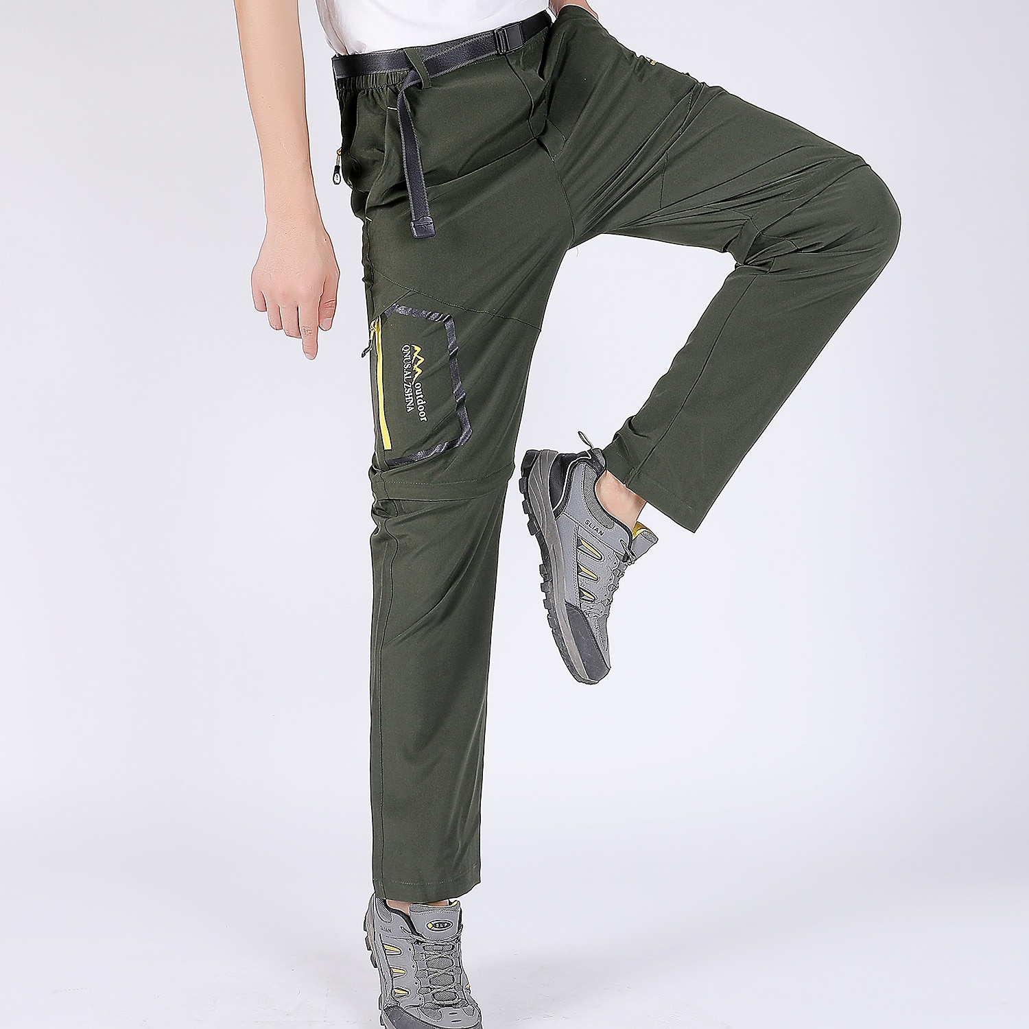 Men's Convertible Pants / Zip Off Outdoor Fishing Travel Hiking Cargo Work Safari Pants Trousers Summer Waterproof Quick Dry Lightweight Breathable Elastane Zipper Pocket Elastic Waist Bottoms