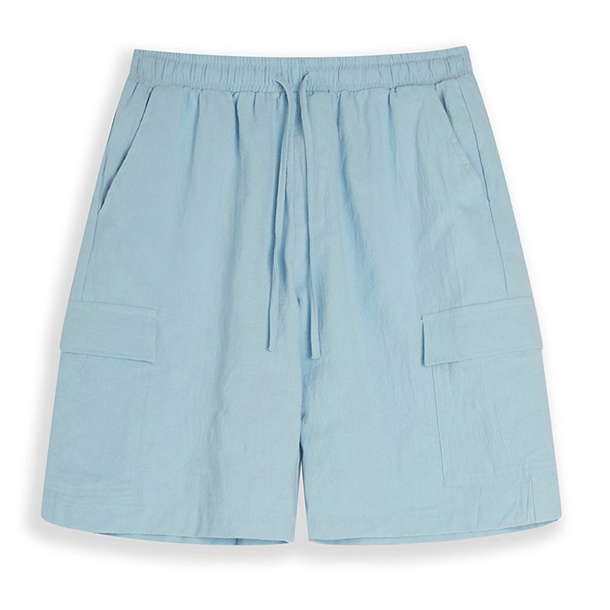 Men's Cargo Shorts Shorts Linen Shorts Summer Shorts Beach Shorts Elastic Waist Drawstring Multi Pocket Plain Knee Length Outdoor Beach Vacation Hawaiian Black White Inelastic