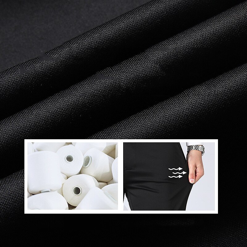 Men's Chinos Pocket Plain Comfort Breathable Wedding Business Casual Fashion Formal Stretchy Dress Pants