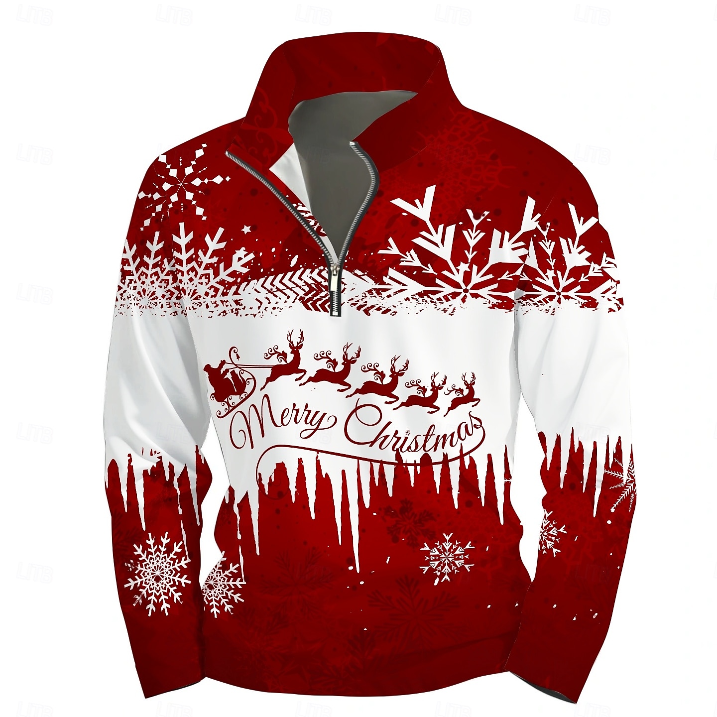 New Year Christmas Men's Sweatshirt Long Sleeve Sweatshirt 3D Print Vacation Going out Streetwear Print Spring &  Fall