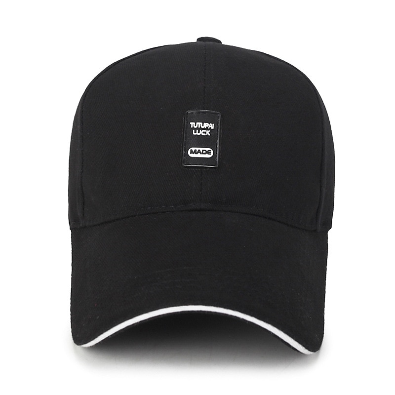 Men's Baseball Cap Black White Cotton Travel Beach Outdoor Vacation Plain Adjustable Fashion