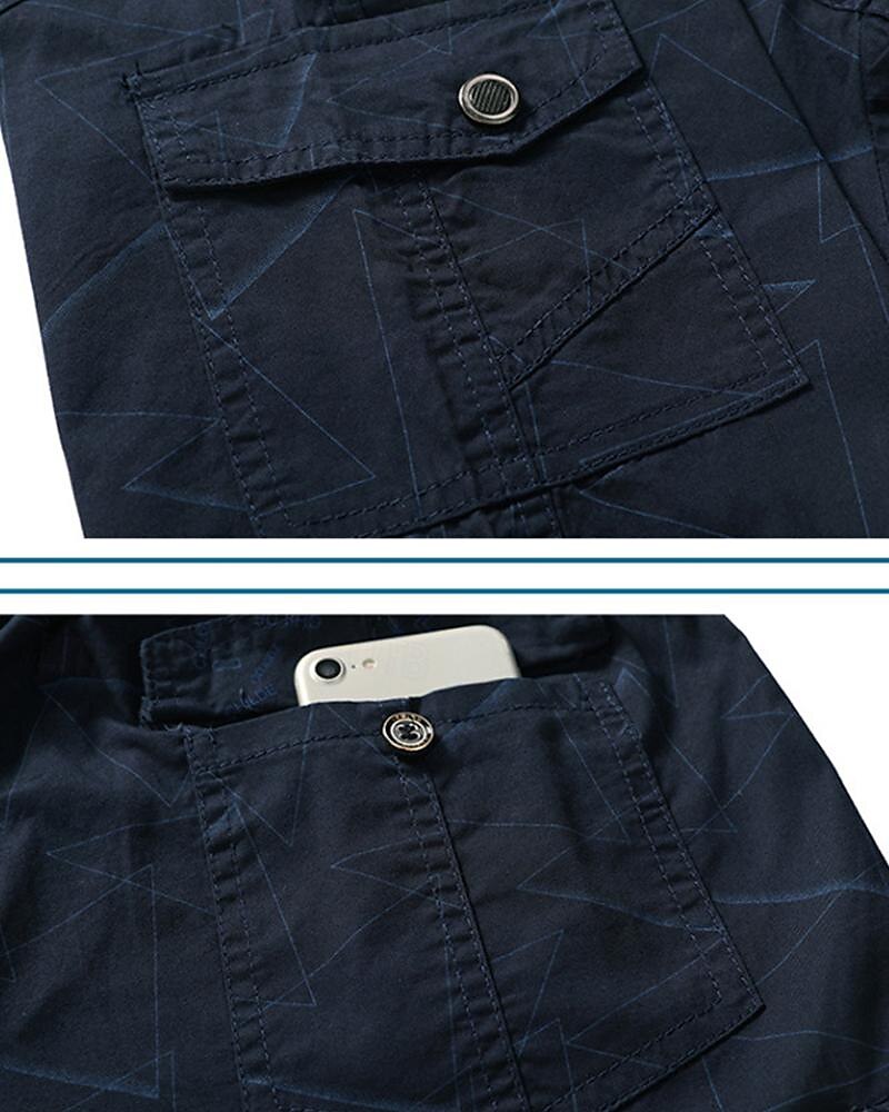 Men's Tactical Shorts Cargo Shorts Shorts Drawstring Elastic Waist Multi Pocket Geometric Wearable Knee Length Outdoor Daily Camping & Hiking 100% Cotton Fashion Classic Yellow Royal Blue