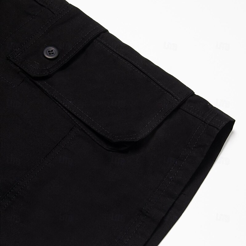 Men's Cargo Shorts Shorts Hiking Shorts Multi Pocket Plain Wearable Knee Length Outdoor Casual Daily Sports Fashion Black Yellow