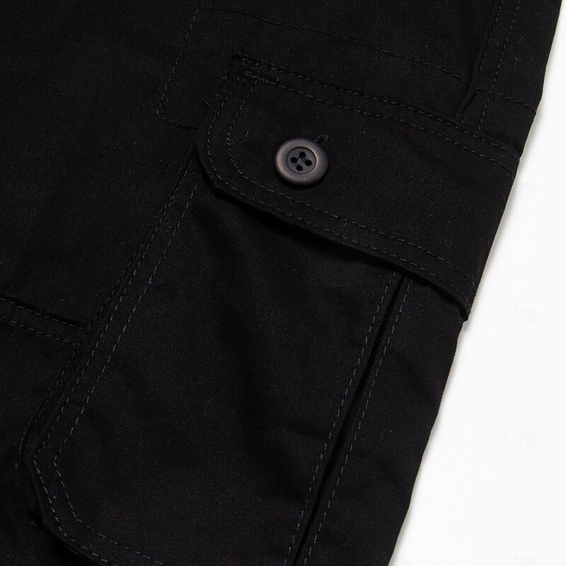 Men's Cargo Shorts Shorts Hiking Shorts Multi Pocket Plain Wearable Knee Length Outdoor Casual Daily Sports Fashion Black Yellow