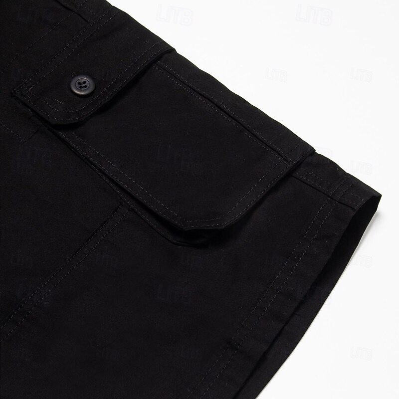 Men's Cargo Shorts Shorts Hiking Shorts Multi Pocket Plain Wearable Knee Length Outdoor Casual Daily Sports Fashion Black Yellow