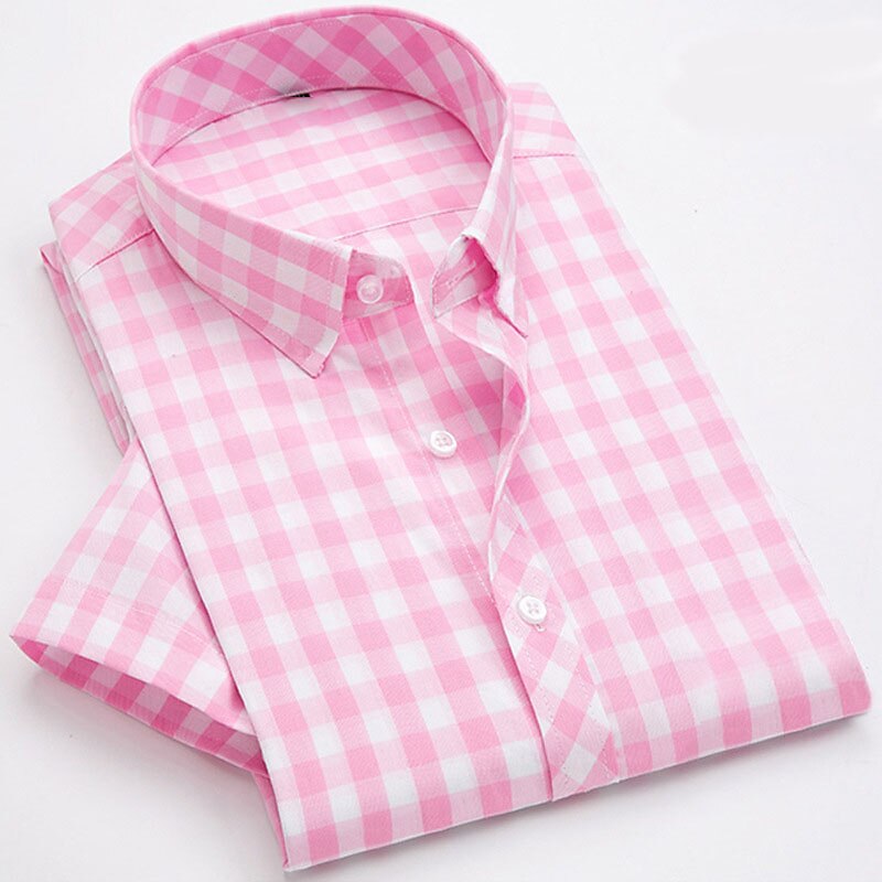 Men's Dress Shirt Light Yellow Pink Red Short Sleeve Turndown Summer Spring Wedding Going out Clothing Apparel