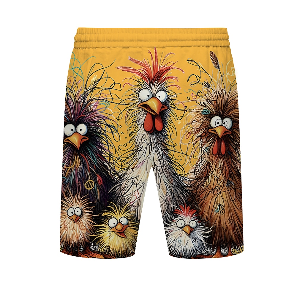 Men's Animal Crocodile Funny Swimming Trunks Board Shorts Shorts Mid Waist Streetwear Hawaiian Casual Daily Holiday Pocket Drawstring Elastic Waist Designer Clothing Apparel
