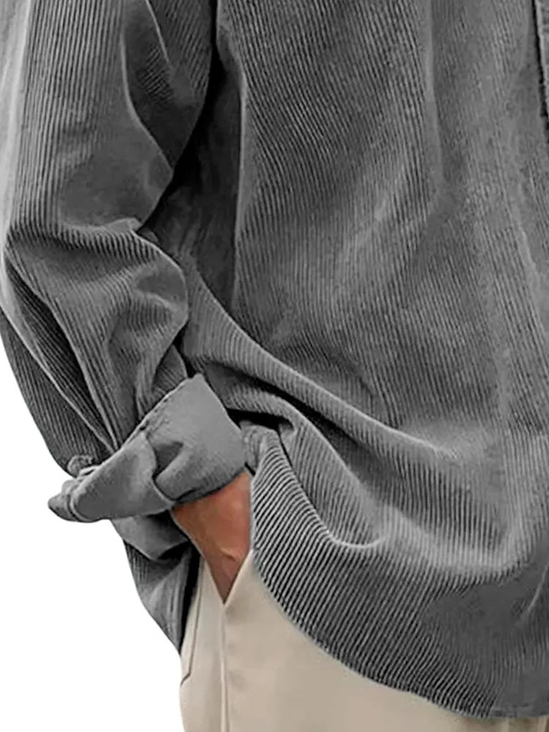 Men's Shirt Casual Shirt Corduroy Shirt Button Up Shirt Black White Navy Blue Blue Purple Long Sleeve Turndown Outdoor Street Clothing Apparel Vintage Casual