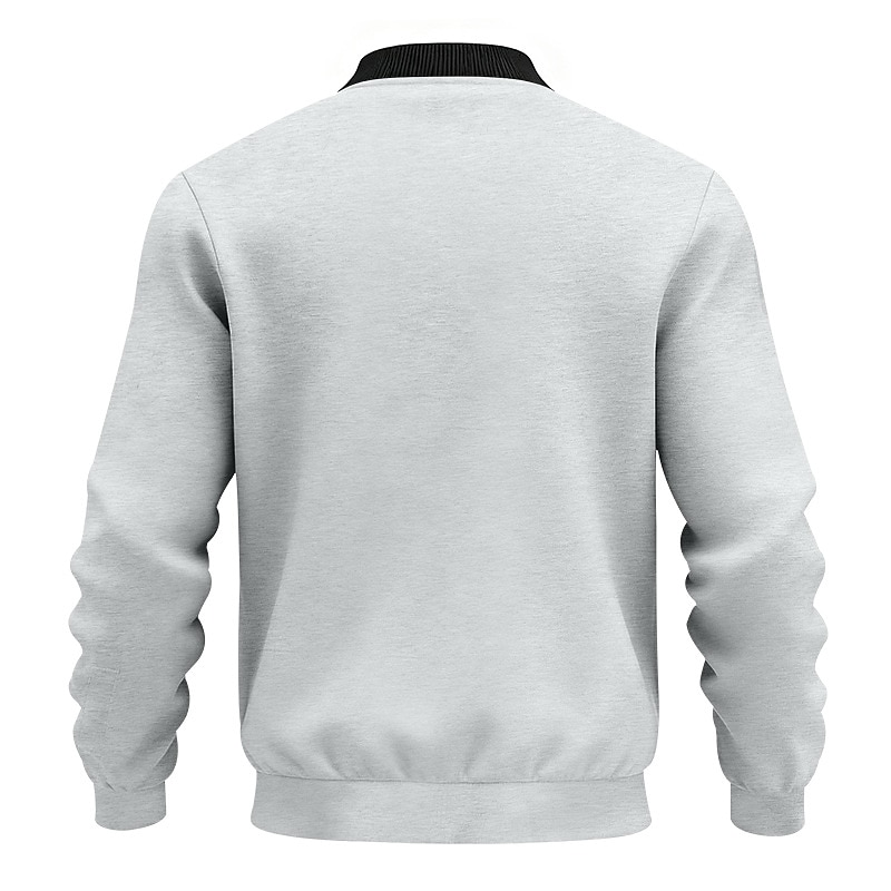 Men's Lightweight Jacket Casual Jacket Vacation Daily Breathable Pocket Spring Fall Plain Fashion Classic Stand Collar Regular Black Yellow Red Navy Blue Royal Blue Jacket