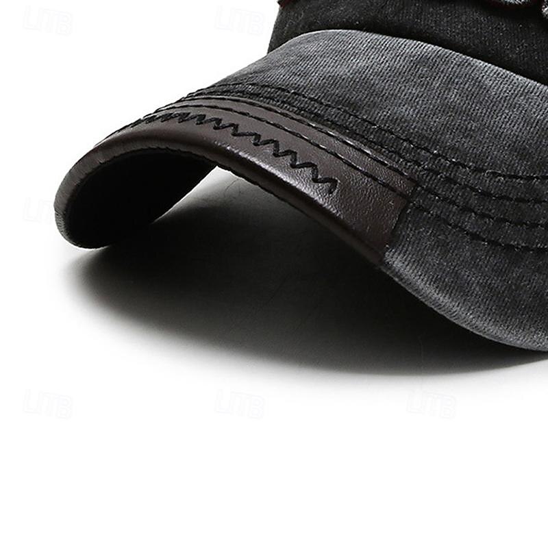 Men's Baseball Cap Sun Hat Trucker Hat Black Navy Blue Cotton Embroidered Vintage Fashion Casual Street Daily Letter Adjustable Sunscreen Breathable