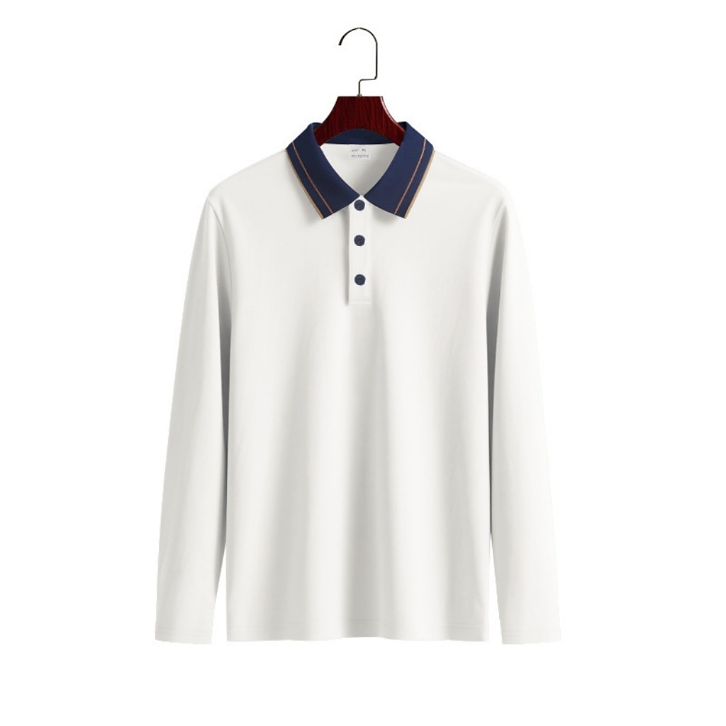 Men's Polo Shirts Golf Shirt Casual Street Lapel Long Sleeve Basic Modern Color Block Buttons Summer Spring Regular Fit Black White Light Green Dark Green Brown Khaki Polo Shirts