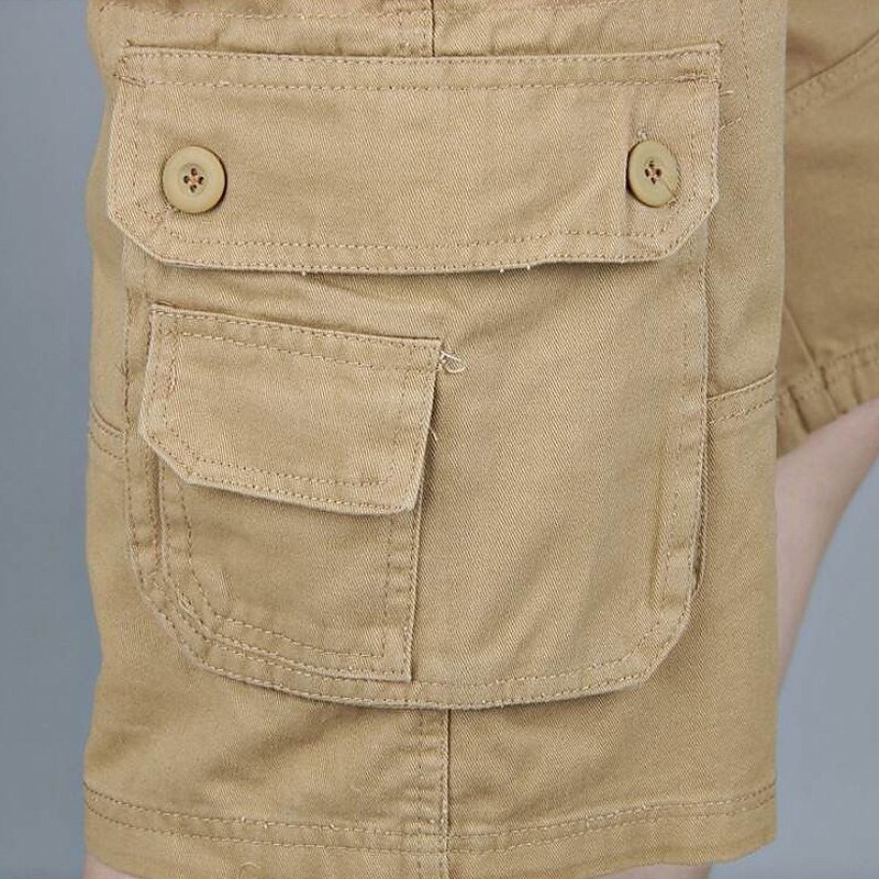 Men's Cargo Shorts Shorts Hiking Shorts Multi Pocket Plain Wearable Knee Length Outdoor Casual Daily 100% Cotton Sports Fashion Black Yellow